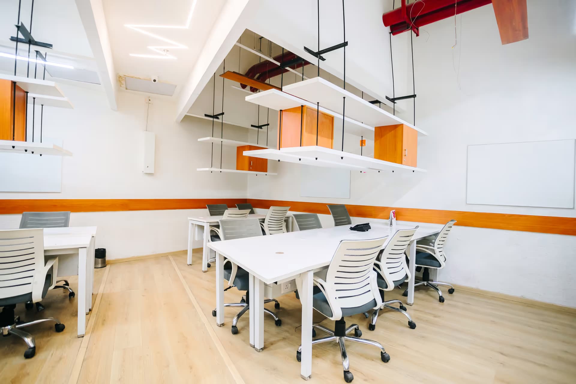 Private office workspace Team having a meeting in a private office