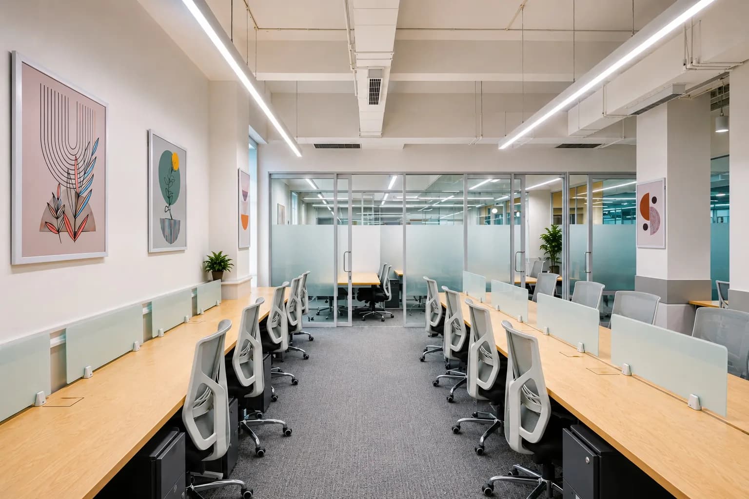 Team having a meeting in a private office